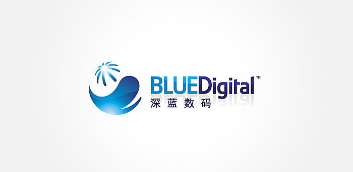 深蓝数码标志设计