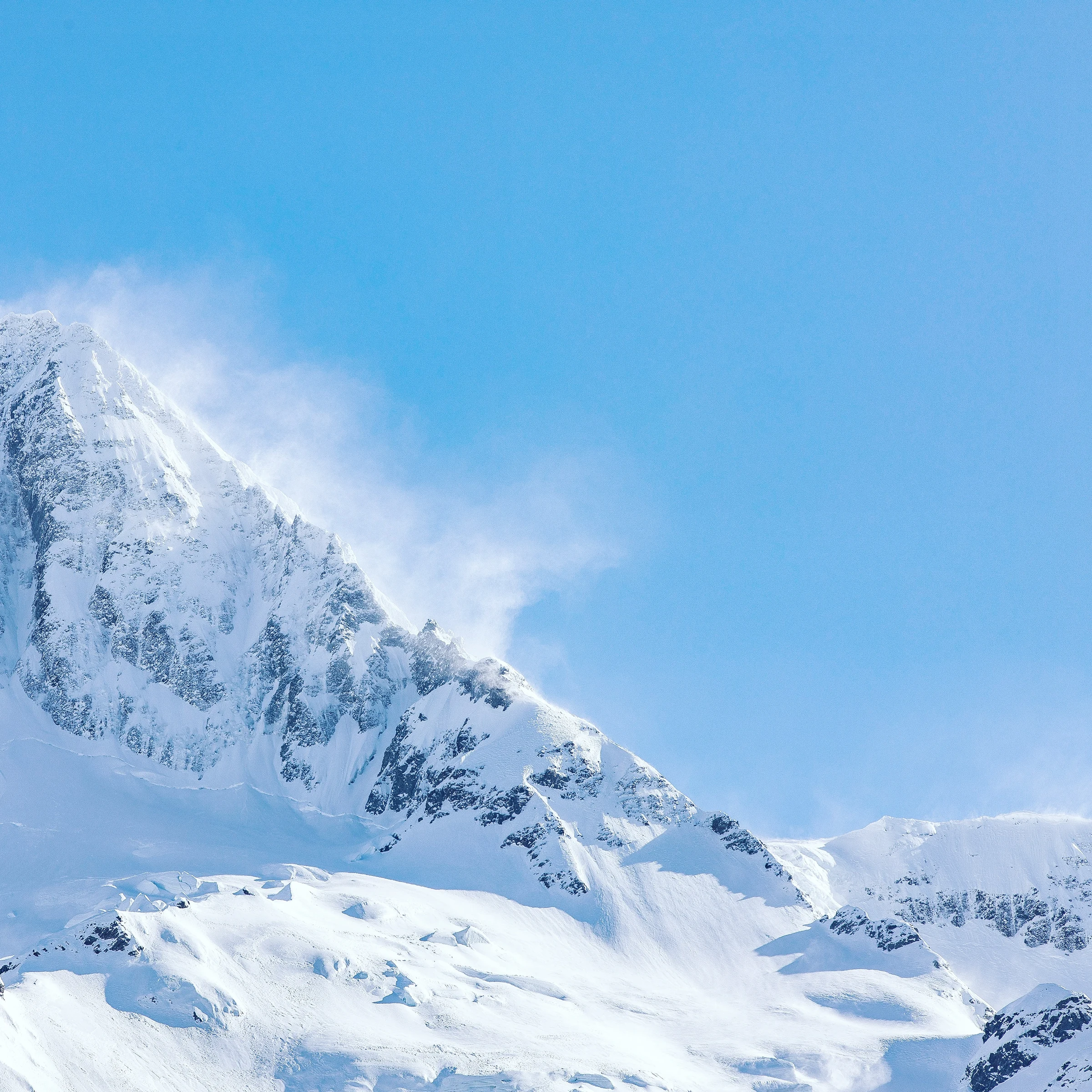 A close view of Mount Cook's snow-covered summit