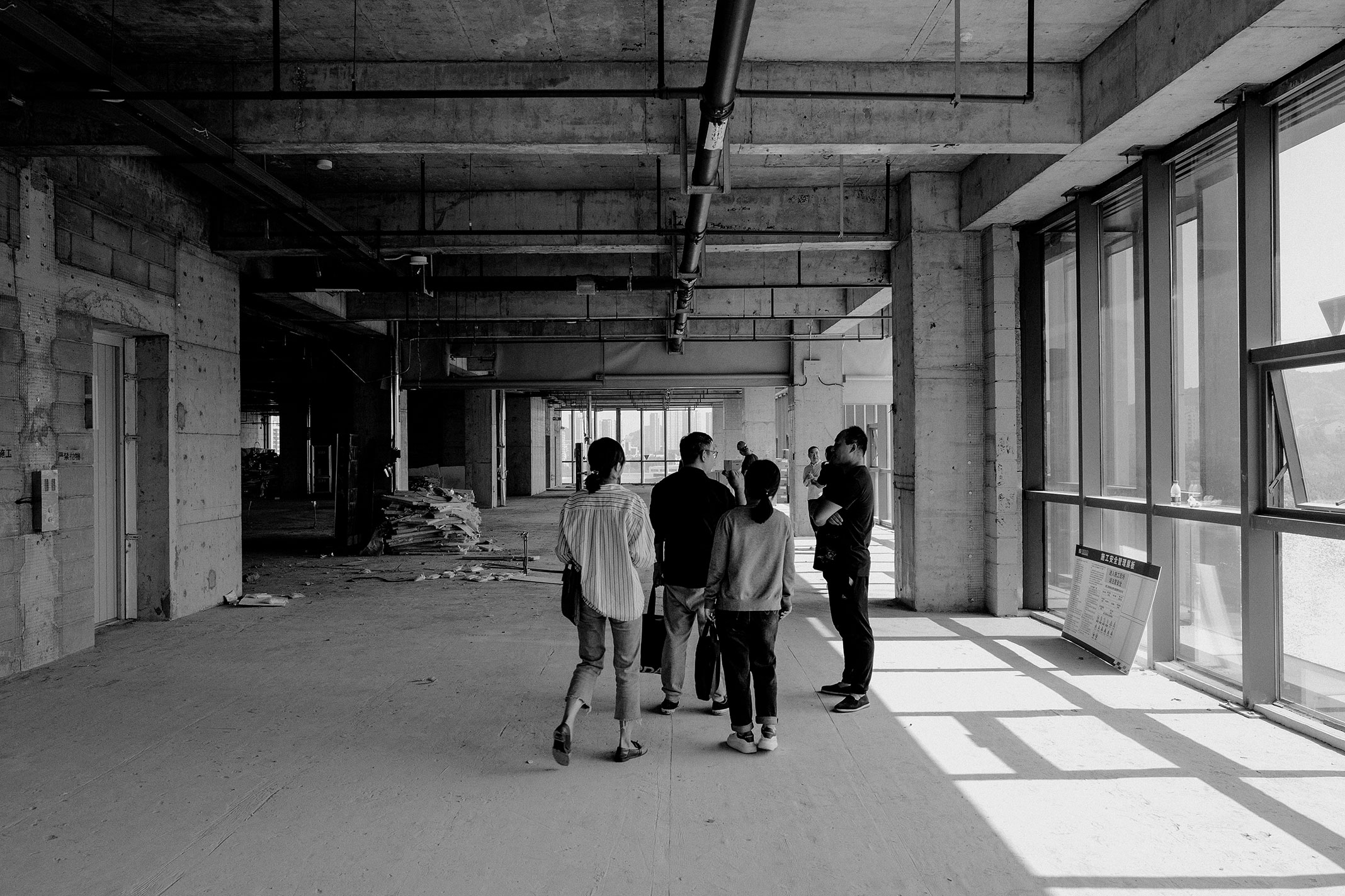 Empty interior space prepared for planning