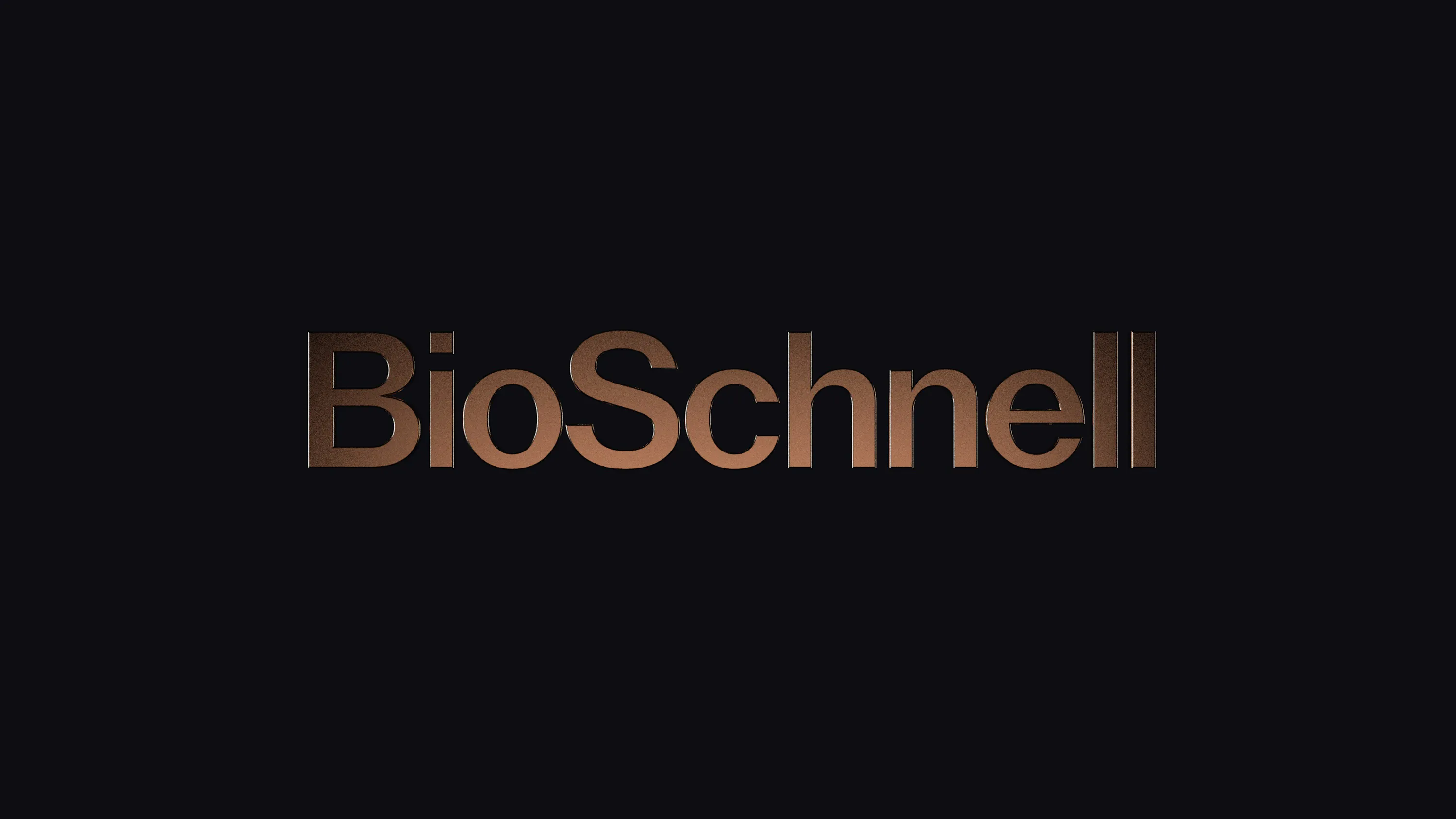 BioSchnell dimensional lettering and wordmark details